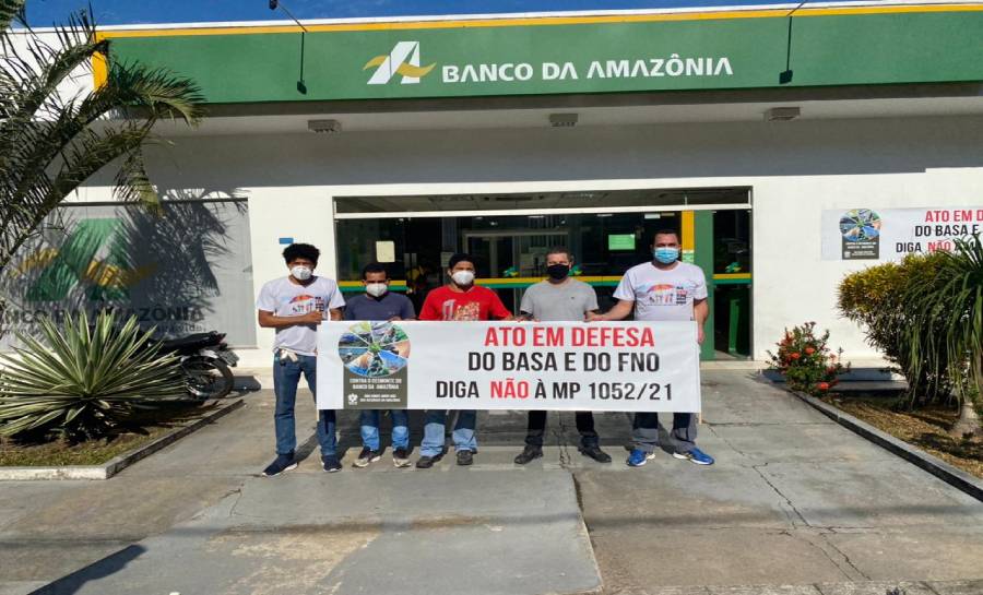 Você está visualizando atualmente Sindicato do Bancários e vereadores Elter Nóbrega e Márcio da Farinha realizam ato em defesa do Banco da Amazônia, FNO e contra a MP 1052/21