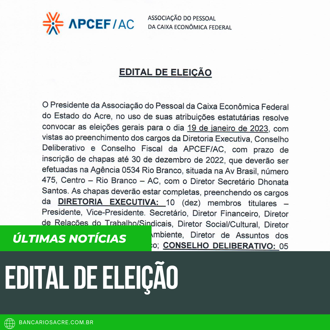 Você está visualizando atualmente EDITAL DE ELEIÇÃO