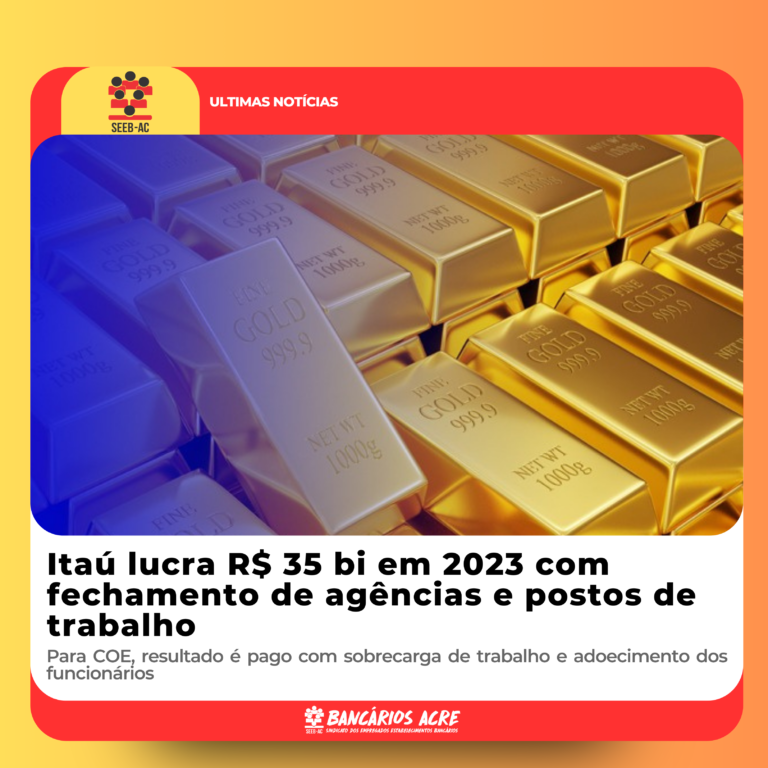 Leia mais sobre o artigo Itaú lucra R$ 35 bi em 2023 com fechamento de agências e postos de trabalho