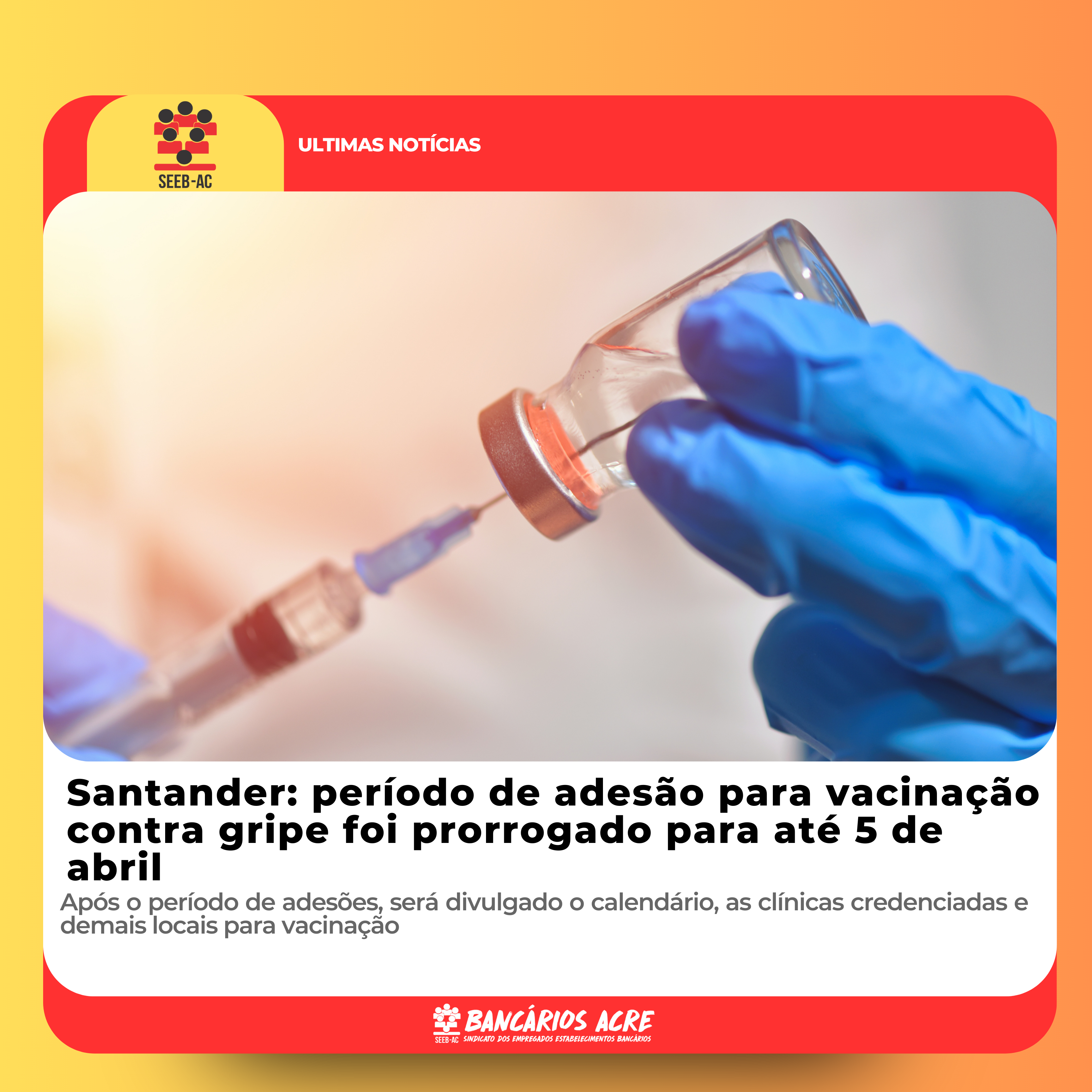 Leia mais sobre o artigo Santander: período de adesão para vacinação contra gripe foi prorrogado para até 5 de abril