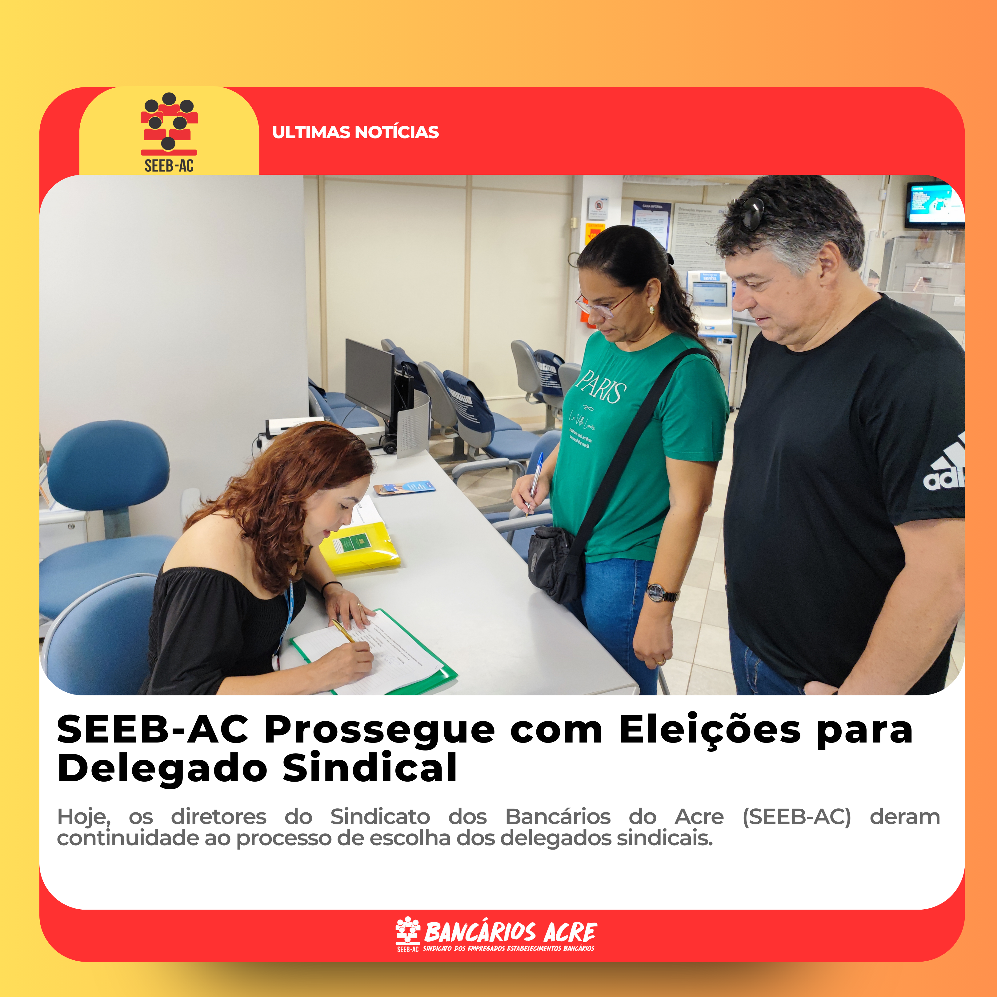 Você está visualizando atualmente SEEB-AC Prossegue com Eleições para Delegado Sindical