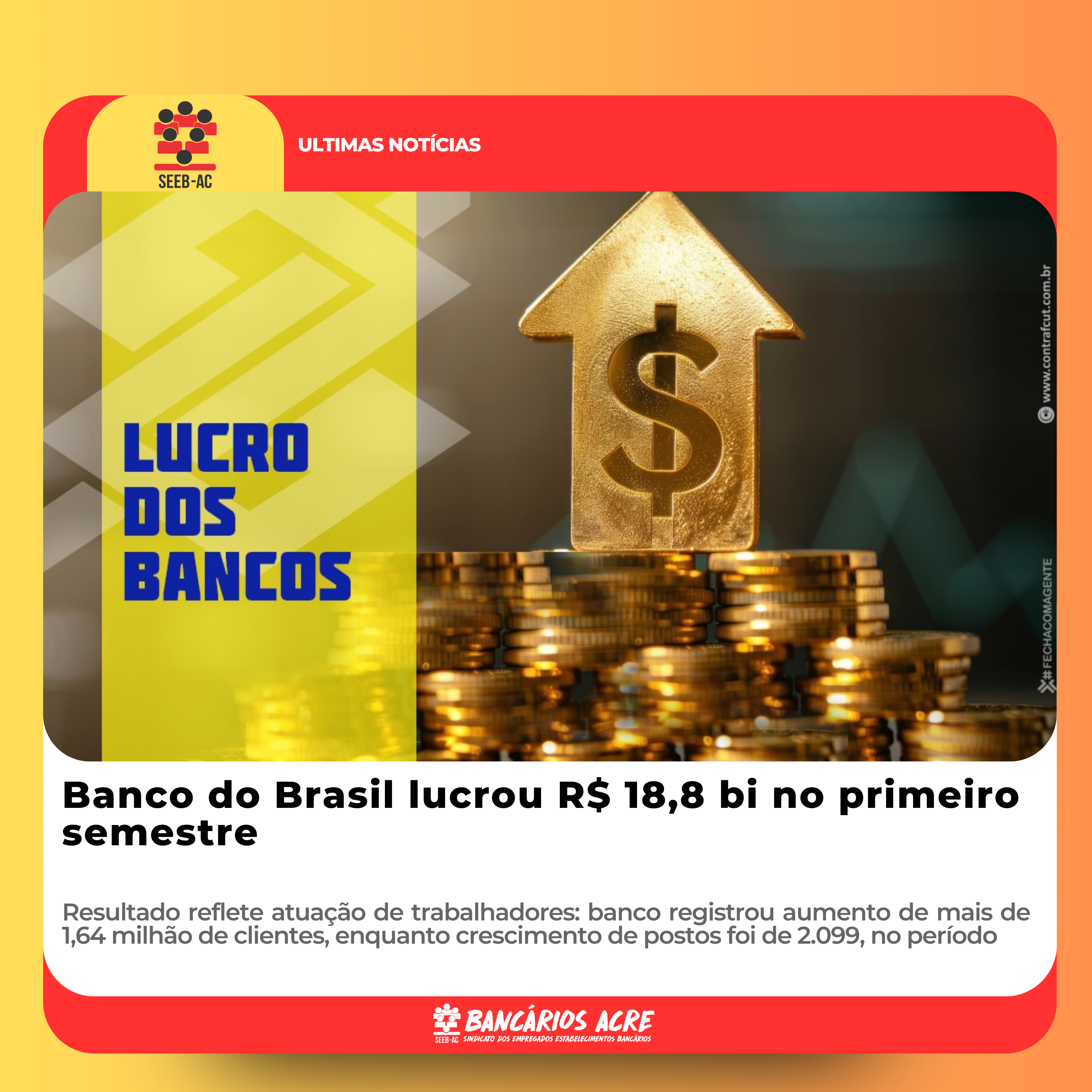 Você está visualizando atualmente Banco do Brasil lucrou R$ 18,8 bi no primeiro semestre