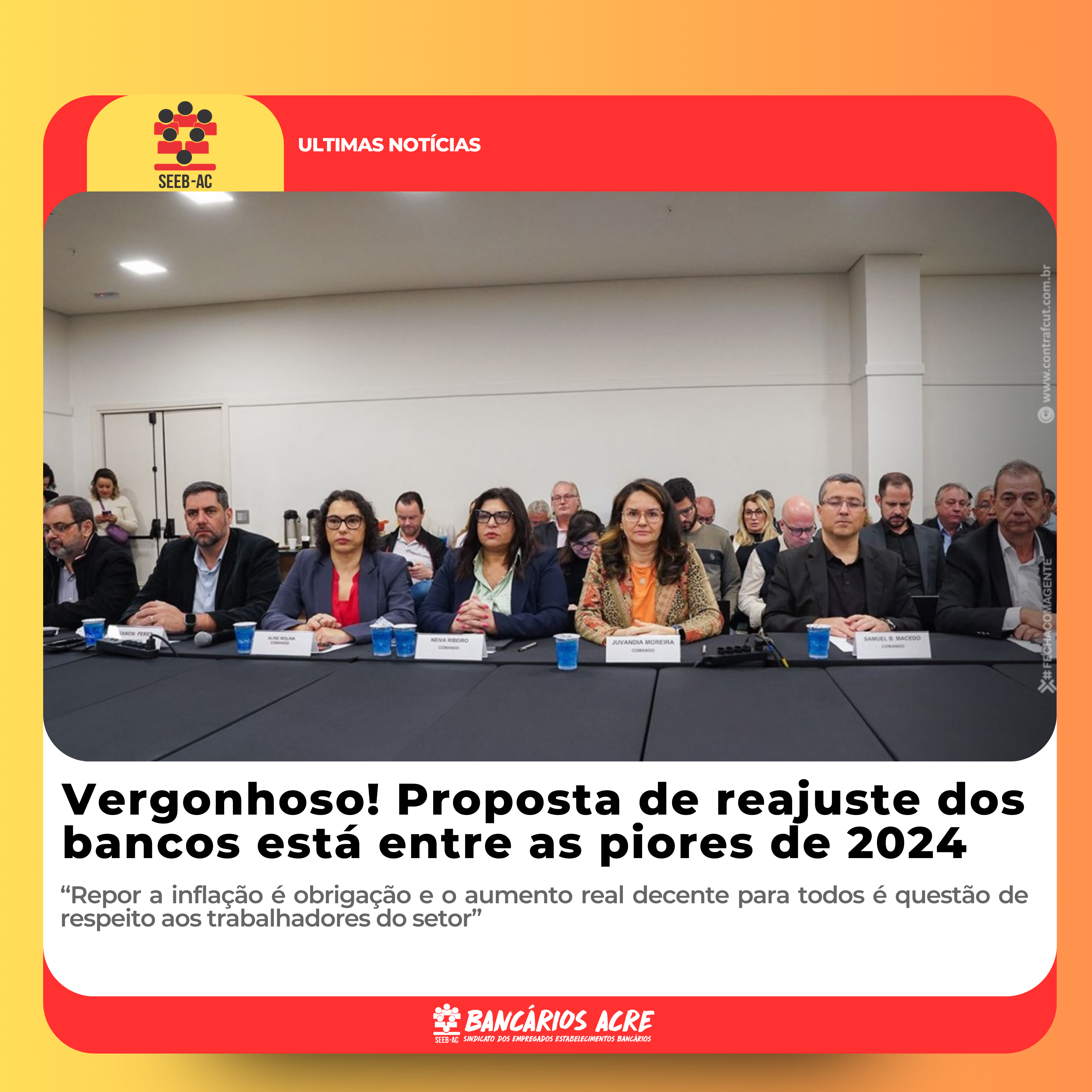 Você está visualizando atualmente Vergonhoso! Proposta de reajuste dos bancos está entre as piores de 2024