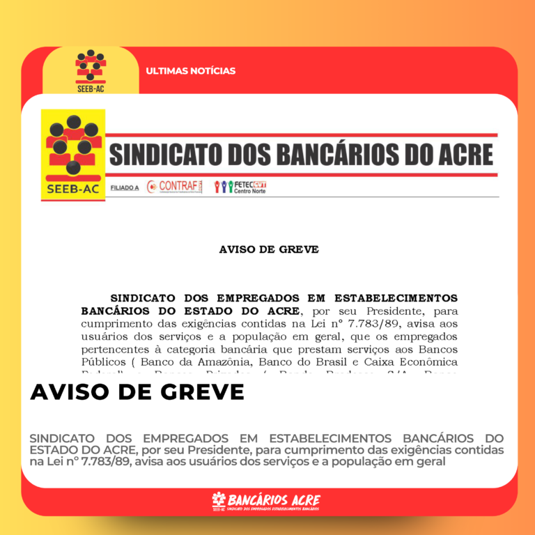 Leia mais sobre o artigo AVISO DE GREVE