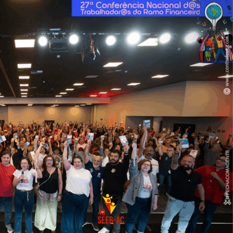 Leia mais sobre o artigo Bancários definem resoluções em defesa da soberania nacional, da democracia e da categoria e ato em defesa do Banco do Brasil