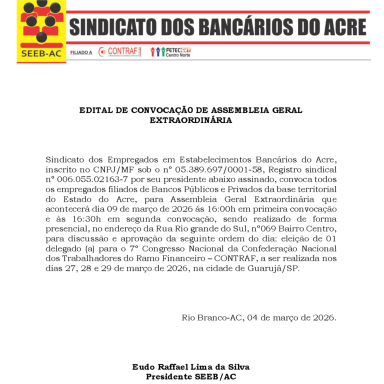 Leia mais sobre o artigo EDITAL DE CONVOCAÇÃ0 DE ASSEMBLEIA GERAL EXTRAORDINÁRIA