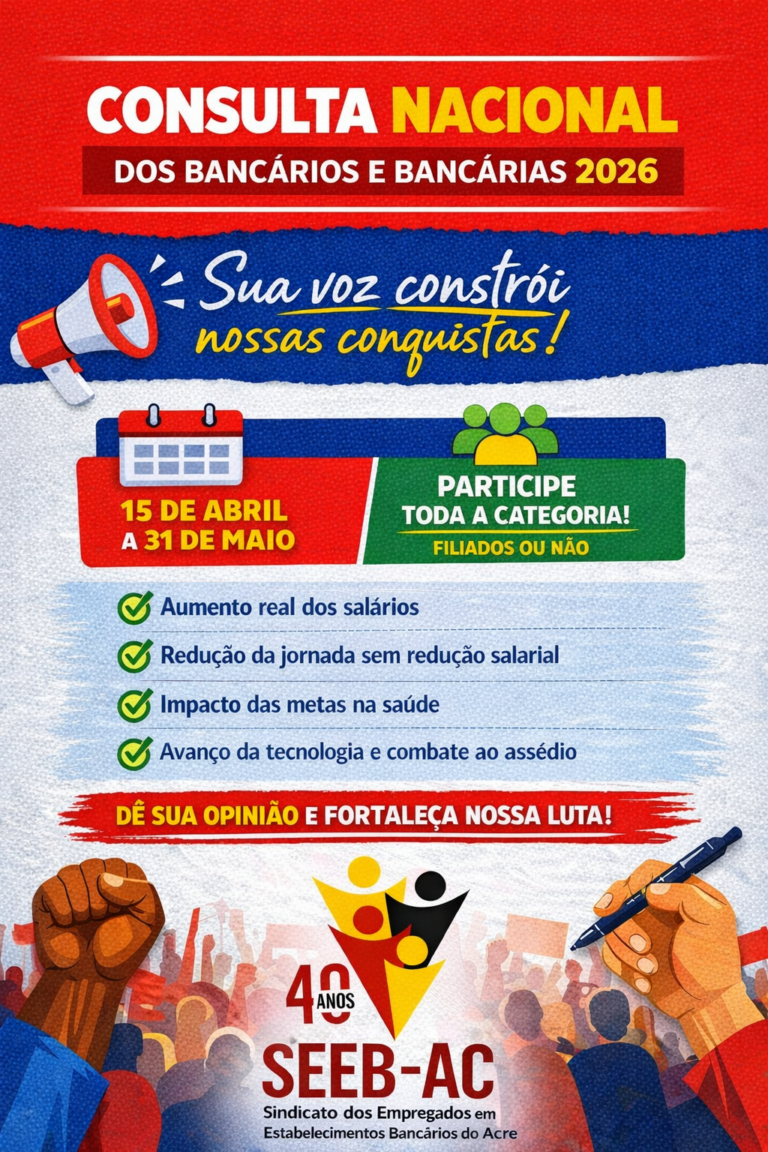 Leia mais sobre o artigo Consulta Nacional dos Bancários e Bancárias 2026