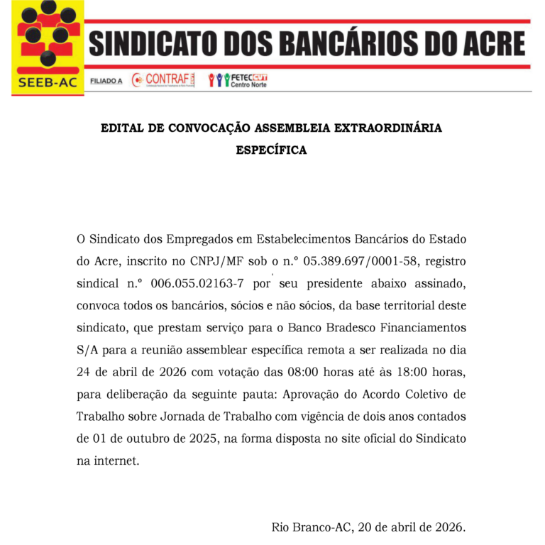 Leia mais sobre o artigo EDITAL DE CONVOCAÇÃO ASSEMBLEIA EXTRAORDINÁRIA ESPECÍFICA