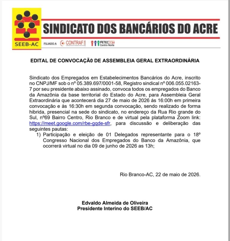 Leia mais sobre o artigo EDITAL DE CONVOCAÇÃ0 DE ASSEMBLEIA GERAL EXTRAORDINÁRIA