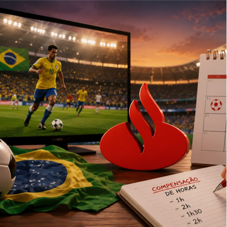 Leia mais sobre o artigo Santander frustra trabalhadores e impõe compensação de horas nos dias de jogos da Seleção
